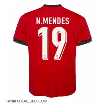 Portugalia Nuno Mendes #19 Tricou Fotbal Replică European 2024 Barbati Acasa